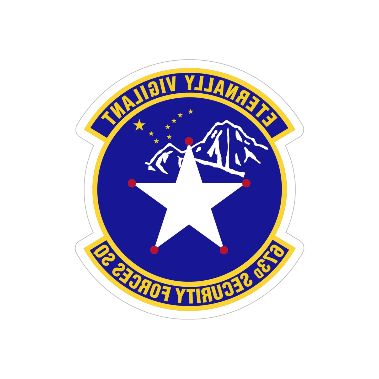 673 Security Forces Squadron PACAF (U.S. Air Force) REVERSE PRINT Transparent STICKER-6" × 6"-The Sticker Space