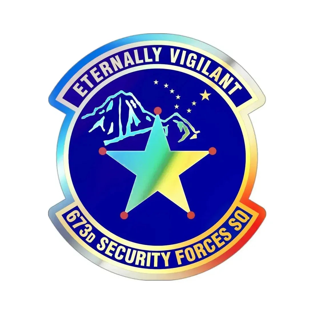 673 Security Forces Squadron PACAF (U.S. Air Force) Holographic STICKER Die-Cut Vinyl Decal - The Sticker Space