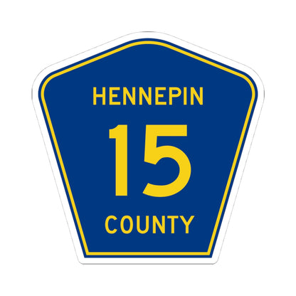 Hennepin County 15 (Minnesota) (Road Sign) STICKER Vinyl Kiss-Cut Decal