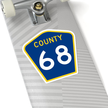 County 68 MN (Minnesota) (Road Sign) STICKER Vinyl Kiss-Cut Decal