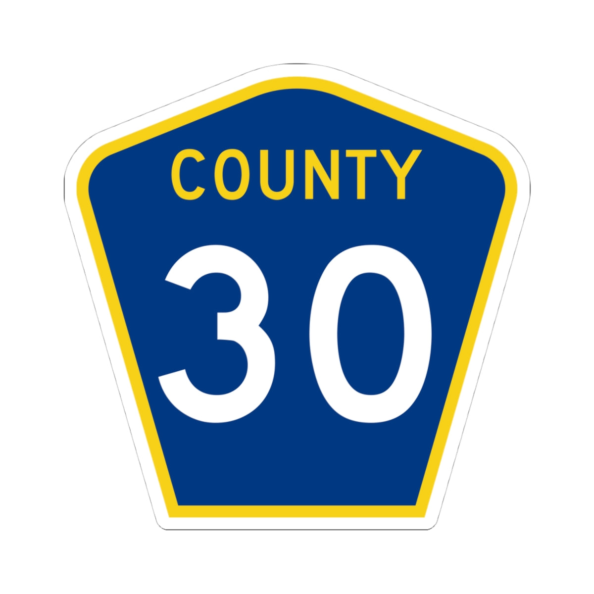 County 30 MN (Minnesota) (Road Sign) STICKER Vinyl Kiss-Cut Decal