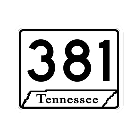 Tennessee 381 (Tennessee) (Road Sign) STICKER Vinyl Kiss-Cut Decal