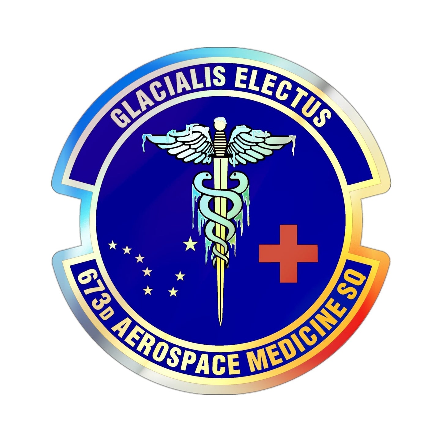 673d Aerospace Medicine Squadron (U.S. Air Force) Holographic STICKER Die-Cut Vinyl Decal-3 Inch-The Sticker Space