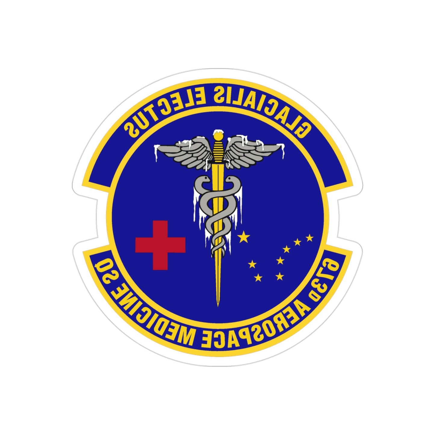 673d Aerospace Medicine Squadron (U.S. Air Force) REVERSE PRINT Transparent STICKER-3" × 3"-The Sticker Space