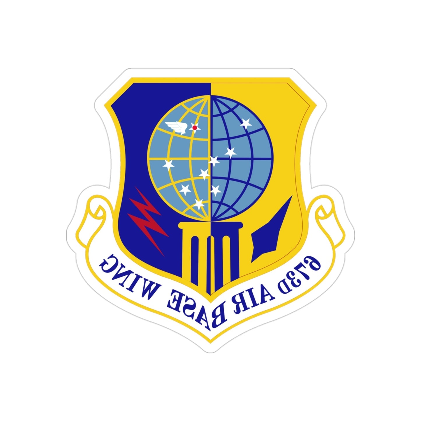 673d Air Base Wing (U.S. Air Force) REVERSE PRINT Transparent STICKER-3" × 3"-The Sticker Space