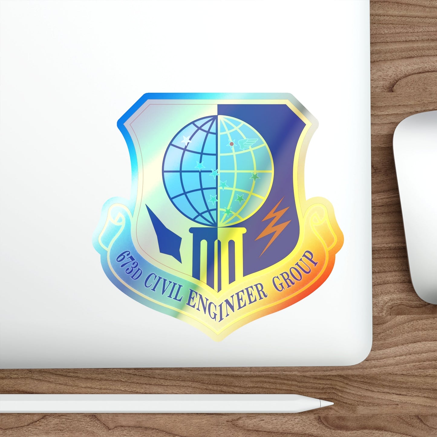 673d Civil Engineer Group (U.S. Air Force) Holographic STICKER Die-Cut Vinyl Decal-The Sticker Space