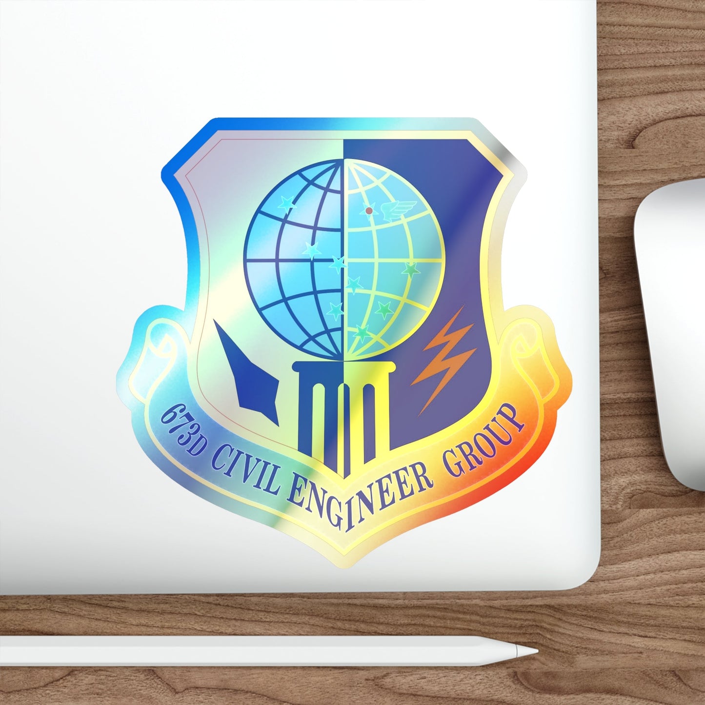 673d Civil Engineer Group (U.S. Air Force) Holographic STICKER Die-Cut Vinyl Decal-The Sticker Space