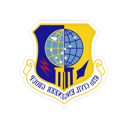 673d Civil Engineer Group (U.S. Air Force) REVERSE PRINT Transparent STICKER-2" × 2"-The Sticker Space