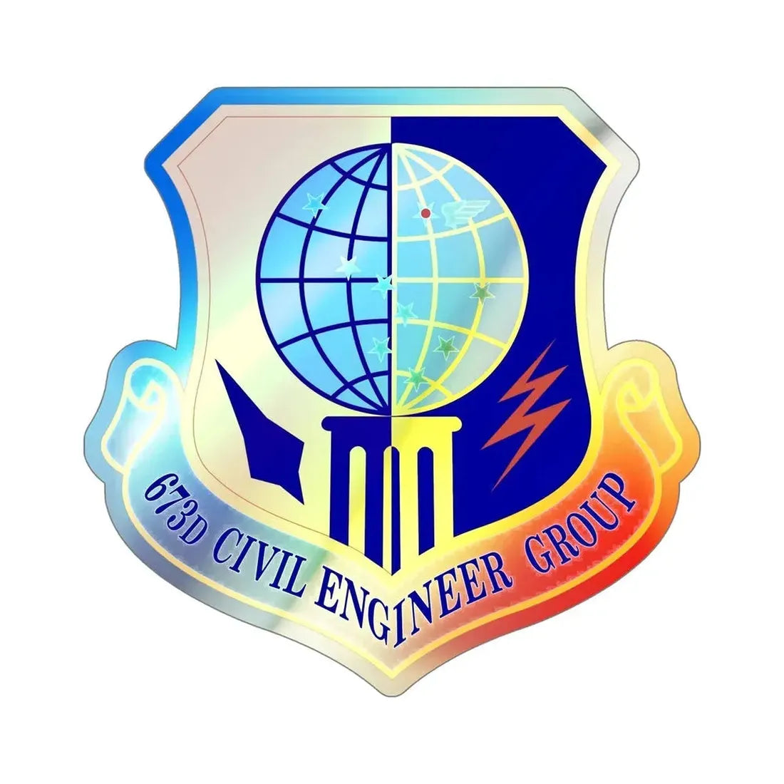 673d Civil Engineer Group (U.S. Air Force) Holographic STICKER Die-Cut Vinyl Decal - The Sticker Space