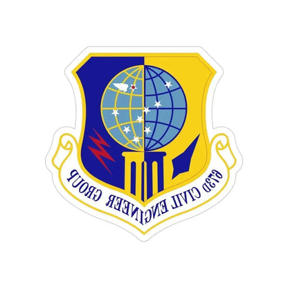 673d Civil Engineer Group (U.S. Air Force) REVERSE PRINT Transparent Die-Cut STICKER 6 Inch Die-Cut Transparent - The Sticker Space
