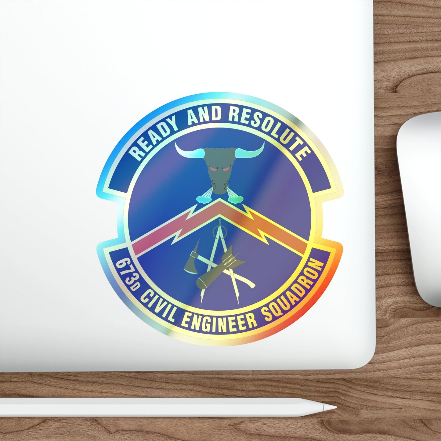 673d Civil Engineer Squadron (U.S. Air Force) Holographic STICKER Die-Cut Vinyl Decal-The Sticker Space