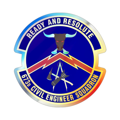 673d Civil Engineer Squadron (U.S. Air Force) Holographic STICKER Die-Cut Vinyl Decal-2 Inch-The Sticker Space