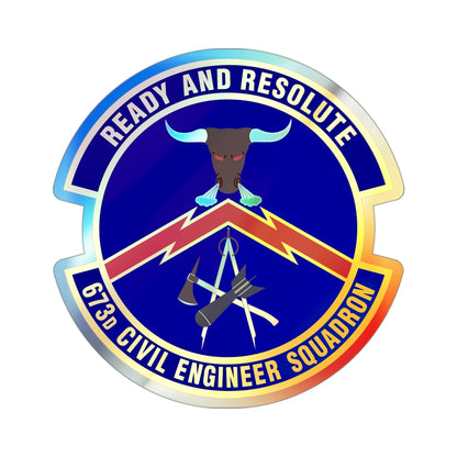 673d Civil Engineer Squadron (U.S. Air Force) Holographic STICKER Die-Cut Vinyl Decal-3 Inch-The Sticker Space