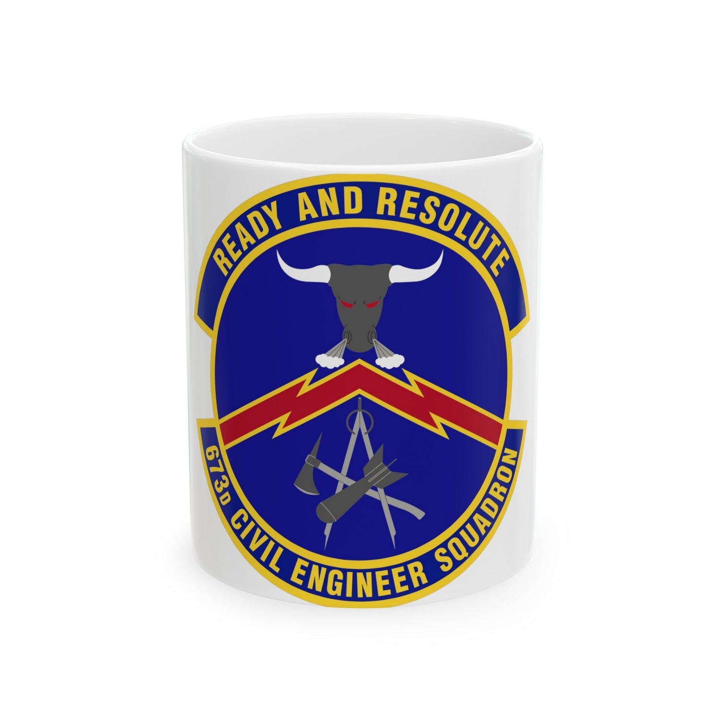 673d Civil Engineer Squadron (U.S. Air Force) White Coffee Mug-11oz-The Sticker Space