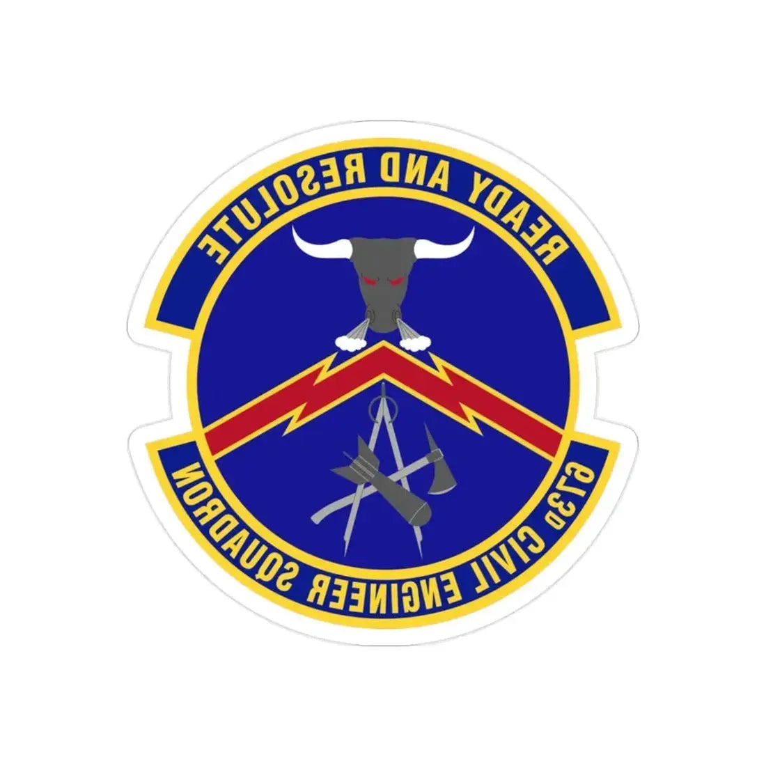 673d Civil Engineer Squadron (U.S. Air Force) REVERSE PRINT Transparent Die-Cut STICKER - The Sticker Space