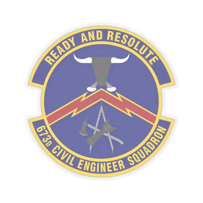 673d Civil Engineer Squadron (U.S. Air Force) STICKER Vinyl Kiss-Cut Decal 3 Inch Transparent - The Sticker Space