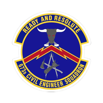 673d Civil Engineer Squadron (U.S. Air Force) STICKER Vinyl Kiss-Cut Decal 3 Inch White - The Sticker Space
