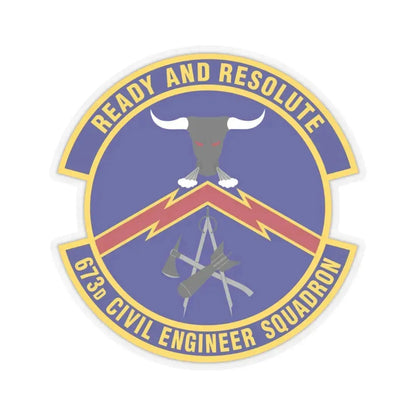 673d Civil Engineer Squadron (U.S. Air Force) STICKER Vinyl Kiss-Cut Decal 4 Inch Transparent - The Sticker Space