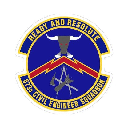 673d Civil Engineer Squadron (U.S. Air Force) STICKER Vinyl Kiss-Cut Decal 4 Inch White - The Sticker Space
