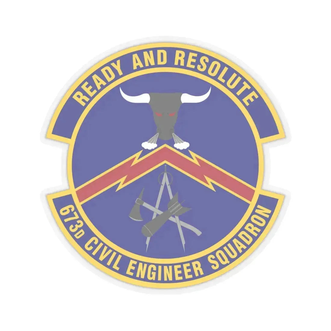 673d Civil Engineer Squadron (U.S. Air Force) STICKER Vinyl Kiss-Cut Decal 6 Inch Transparent - The Sticker Space