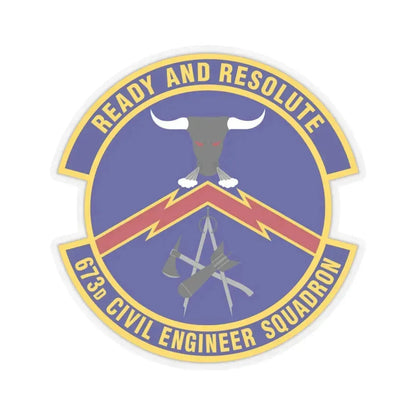 673d Civil Engineer Squadron (U.S. Air Force) STICKER Vinyl Kiss-Cut Decal 6 Inch Transparent - The Sticker Space