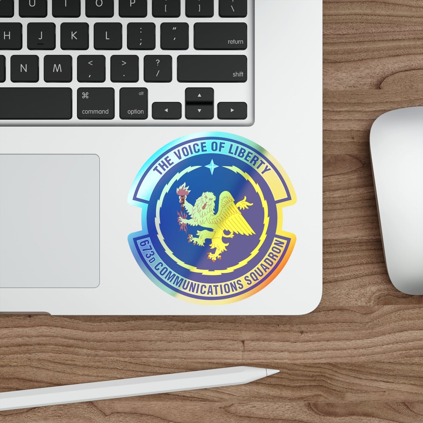 673d Communications Squadron (U.S. Air Force) Holographic STICKER Die-Cut Vinyl Decal-The Sticker Space