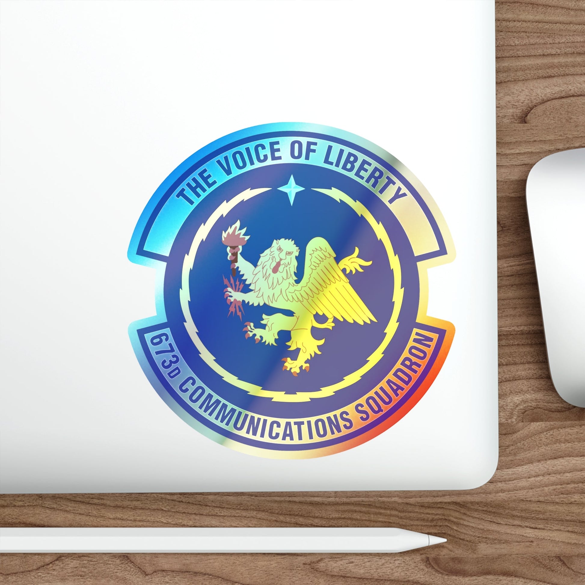 673d Communications Squadron (U.S. Air Force) Holographic STICKER Die-Cut Vinyl Decal-The Sticker Space