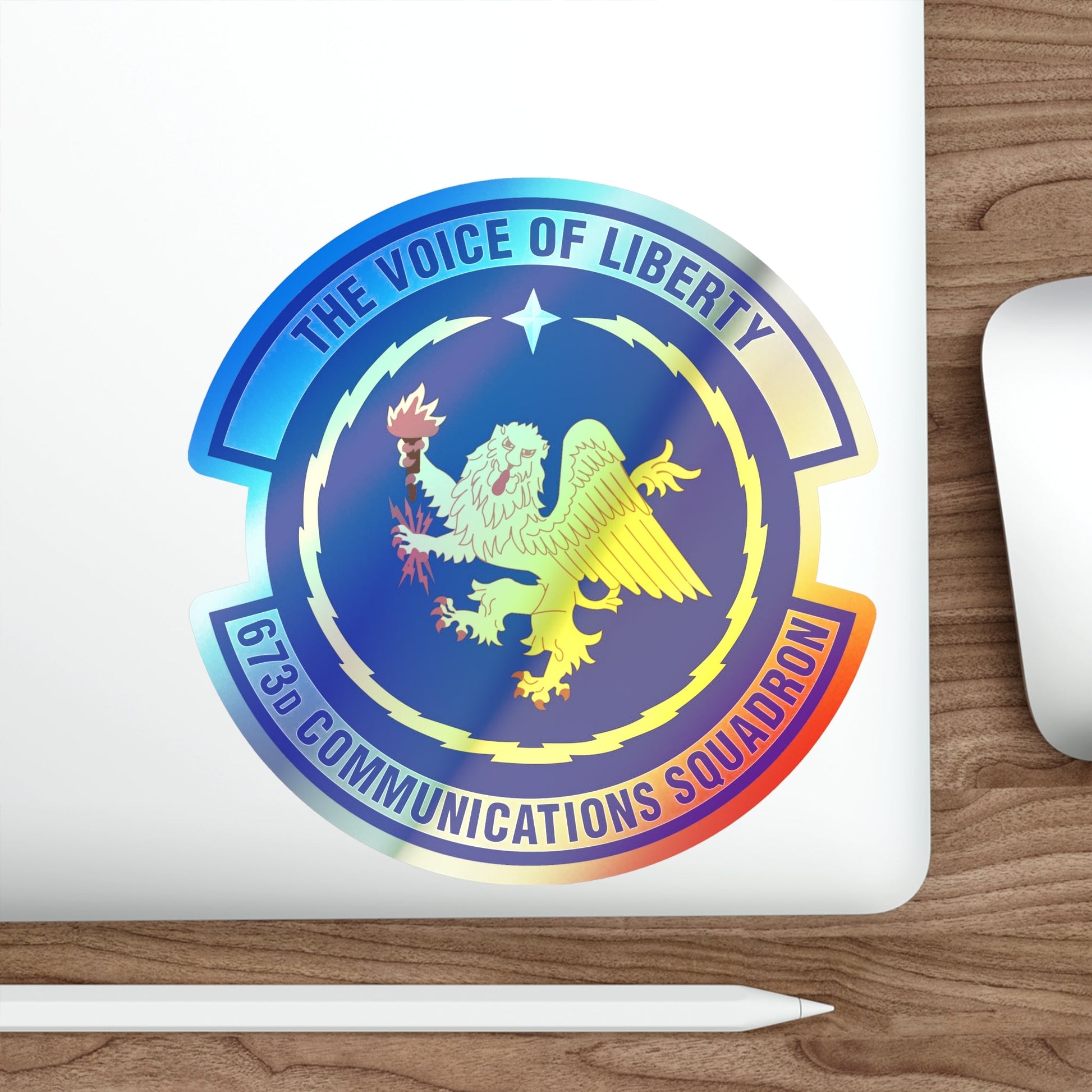 673d Communications Squadron (U.S. Air Force) Holographic STICKER Die-Cut Vinyl Decal-The Sticker Space