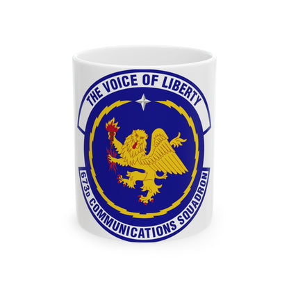 673d Communications Squadron (U.S. Air Force) White Coffee Mug-11oz-The Sticker Space