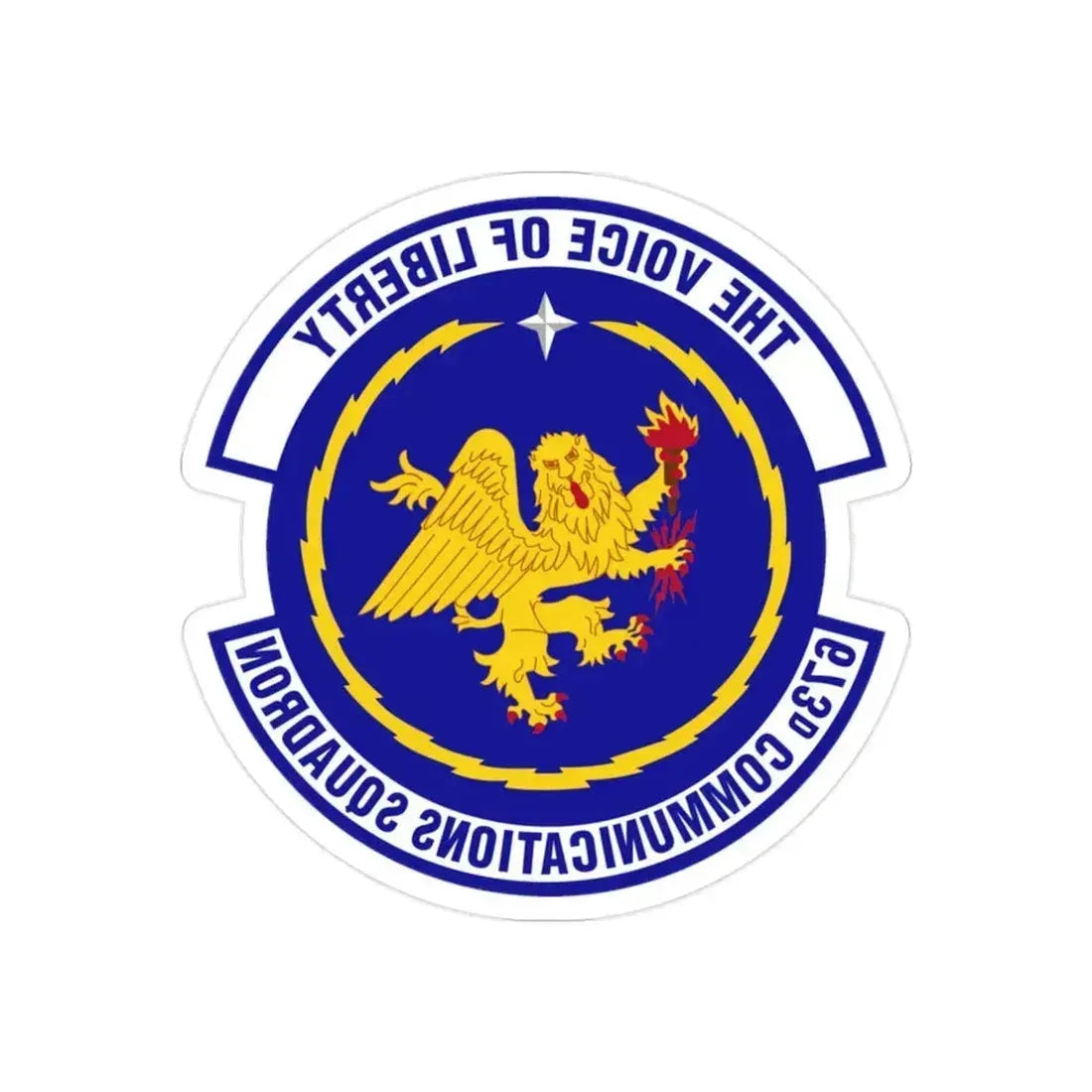 673d Communications Squadron (U.S. Air Force) REVERSE PRINT Transparent Die-Cut STICKER 2 Inch Die-Cut Transparent - The Sticker Space
