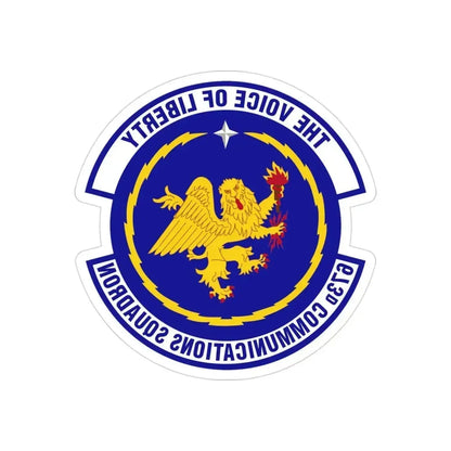 673d Communications Squadron (U.S. Air Force) REVERSE PRINT Transparent Die-Cut STICKER 3 Inch Die-Cut Transparent - The Sticker Space
