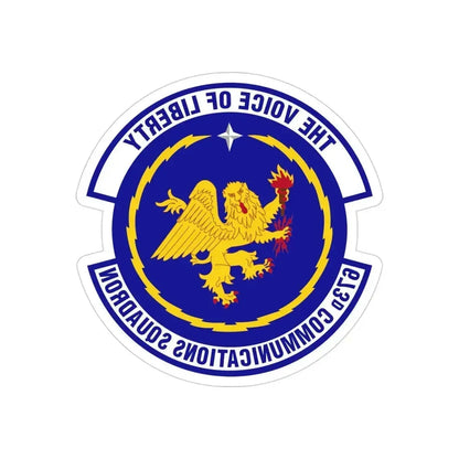 673d Communications Squadron (U.S. Air Force) REVERSE PRINT Transparent Die-Cut STICKER 4 Inch Die-Cut Transparent - The Sticker Space