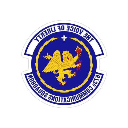 673d Communications Squadron (U.S. Air Force) REVERSE PRINT Transparent Die-Cut STICKER 5 Inch Die-Cut Transparent - The Sticker Space