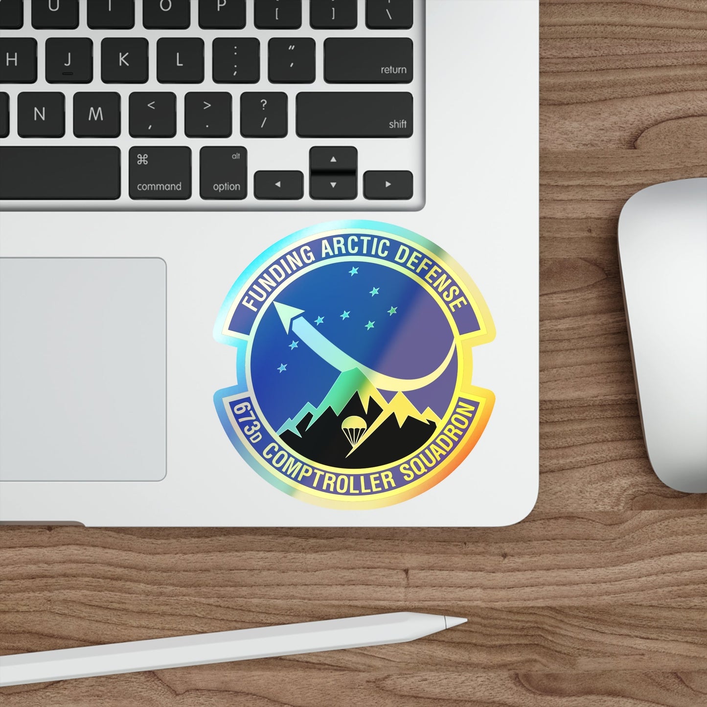 673d Comptroller Squadron (U.S. Air Force) Holographic STICKER Die-Cut Vinyl Decal-The Sticker Space