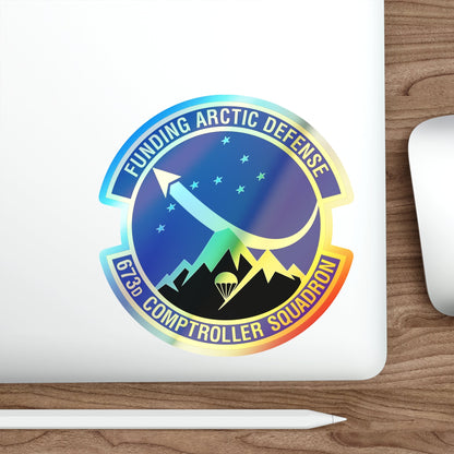 673d Comptroller Squadron (U.S. Air Force) Holographic STICKER Die-Cut Vinyl Decal-The Sticker Space