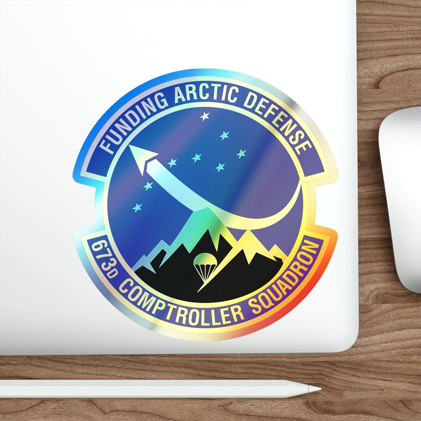 673d Comptroller Squadron (U.S. Air Force) Holographic STICKER Die-Cut Vinyl Decal-The Sticker Space