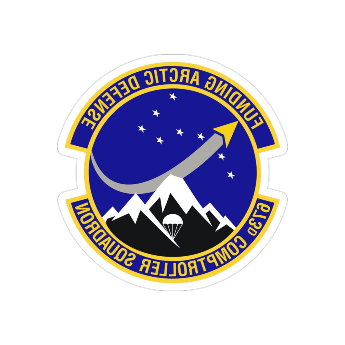 673d Comptroller Squadron (U.S. Air Force) REVERSE PRINT Transparent STICKER-2" × 2"-The Sticker Space