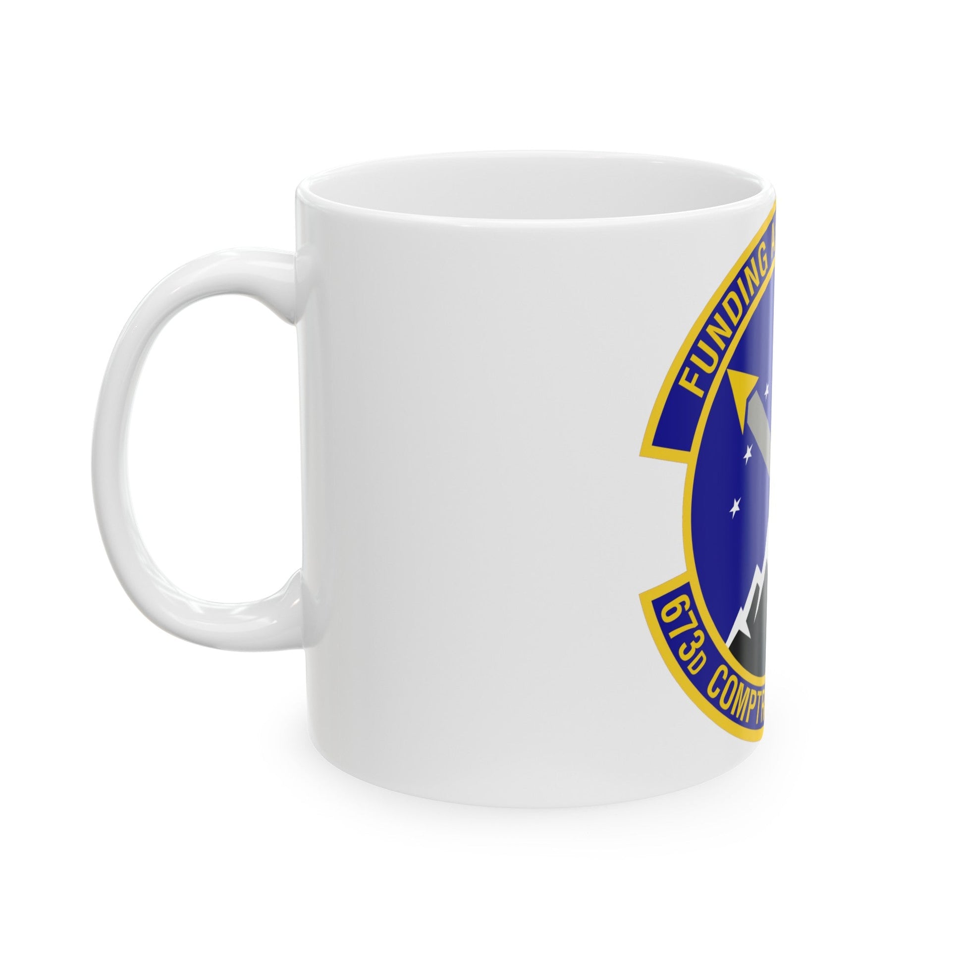 673d Comptroller Squadron (U.S. Air Force) White Coffee Mug-The Sticker Space