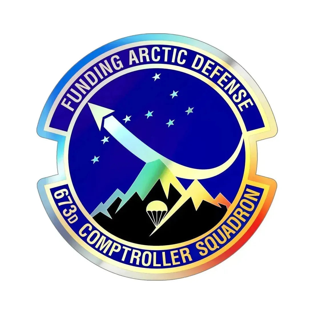 673d Comptroller Squadron (U.S. Air Force) Holographic STICKER Die-Cut Vinyl Decal 5 Inch Holographic - The Sticker Space