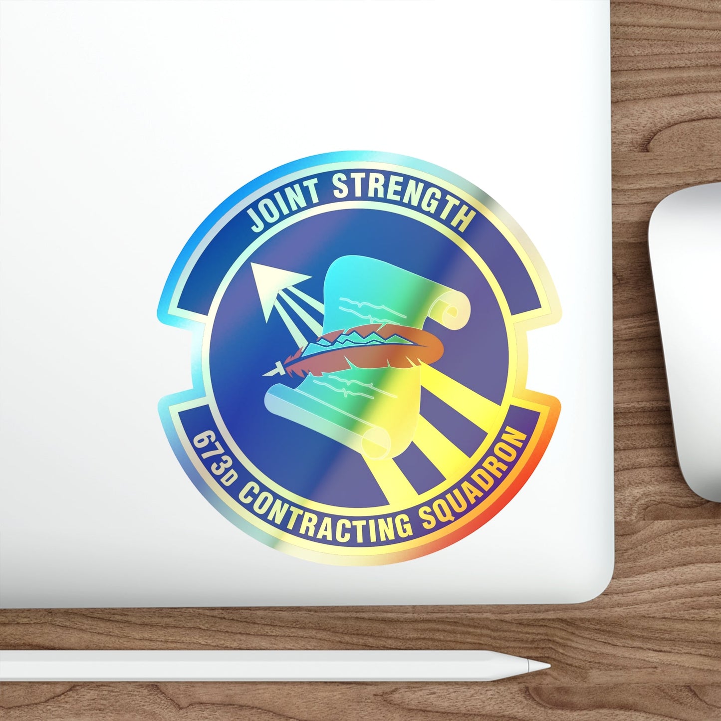 673d Contracting Squadron (U.S. Air Force) Holographic STICKER Die-Cut Vinyl Decal-The Sticker Space