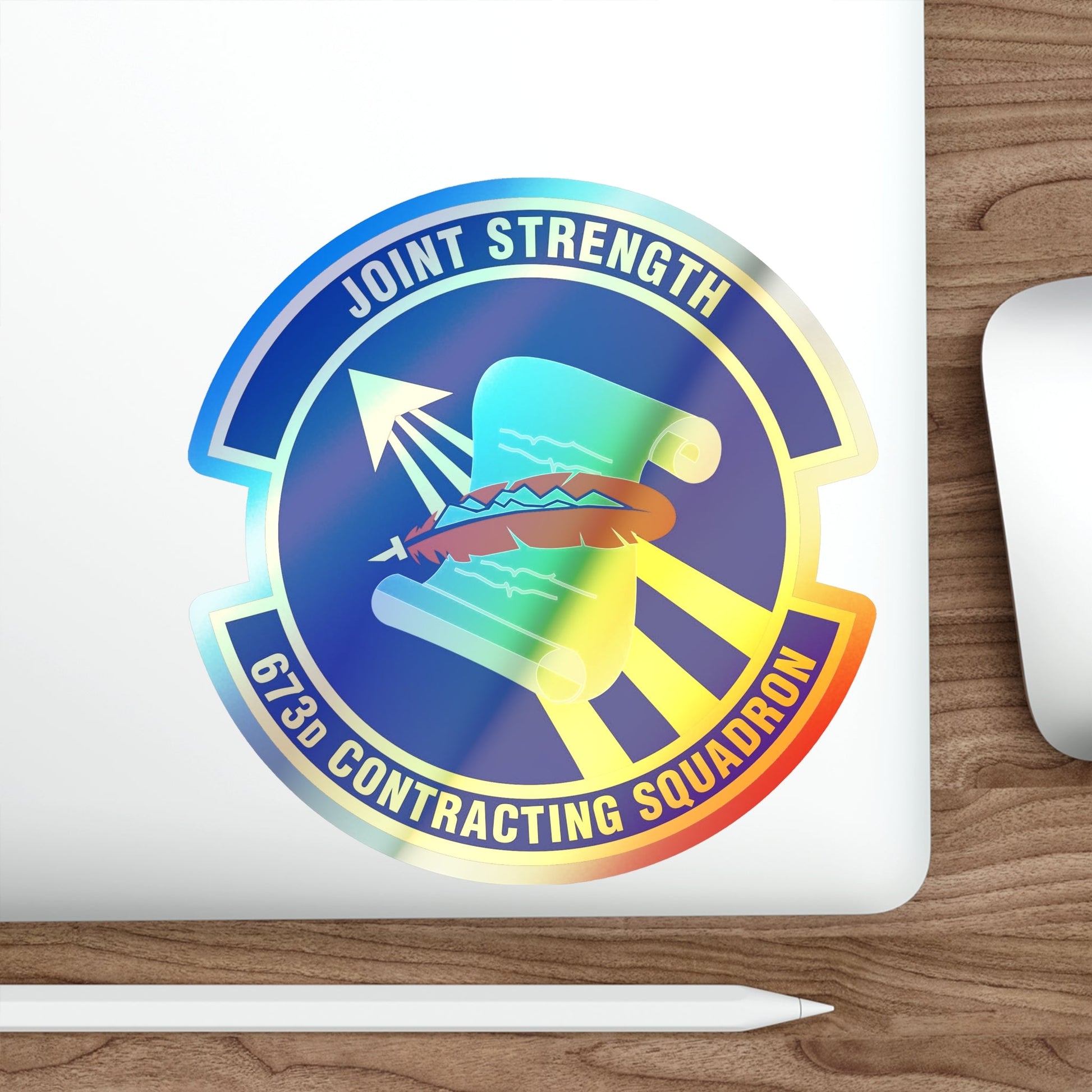 673d Contracting Squadron (U.S. Air Force) Holographic STICKER Die-Cut Vinyl Decal-The Sticker Space