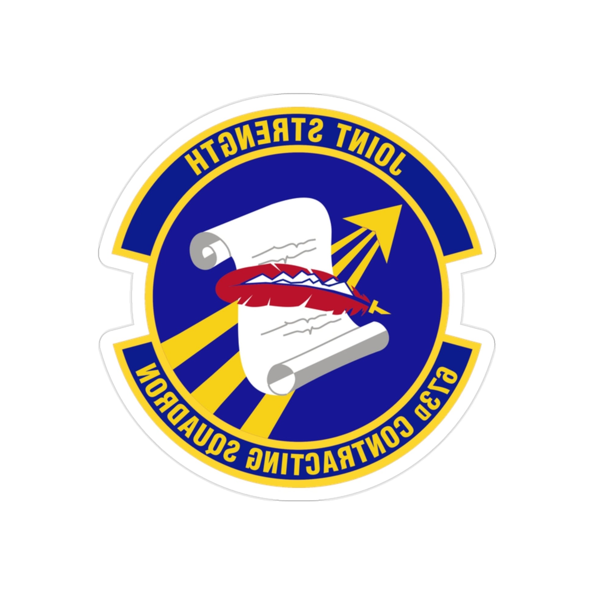 673d Contracting Squadron (U.S. Air Force) REVERSE PRINT Transparent STICKER-2" × 2"-The Sticker Space