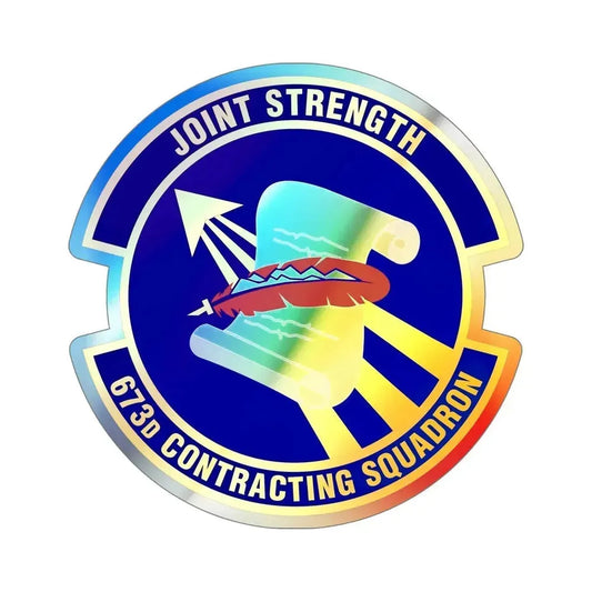 673d Contracting Squadron (U.S. Air Force) Holographic STICKER Die-Cut Vinyl Decal 6 Inch Holographic - The Sticker Space