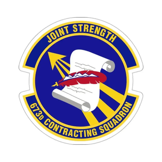 673d Contracting Squadron (U.S. Air Force) STICKER Vinyl Kiss-Cut Decal 2 Inch White - The Sticker Space