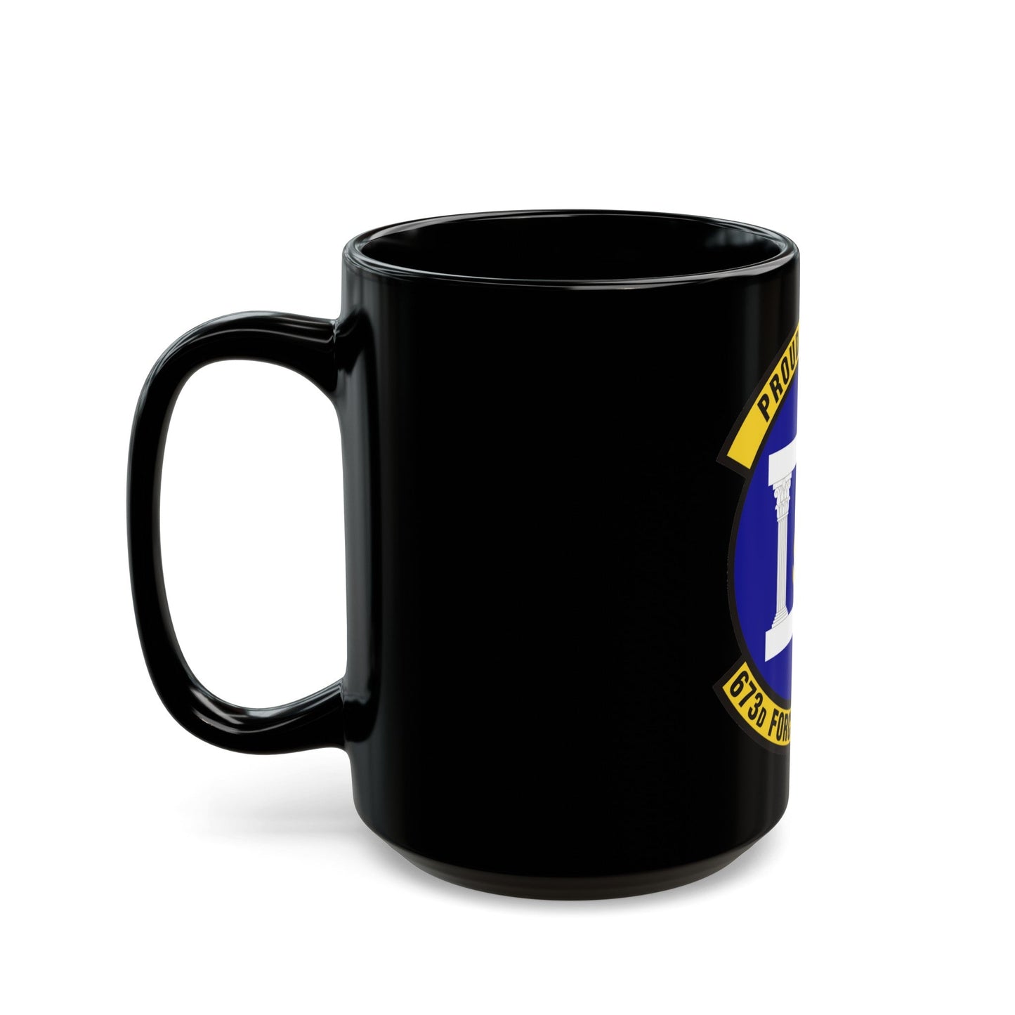 673d Force Support Squadron (U.S. Air Force) Black Coffee Mug-The Sticker Space