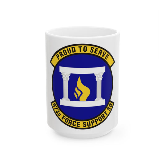 673d Force Support Squadron (U.S. Air Force) White Coffee Mug-15oz-The Sticker Space