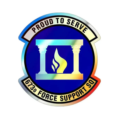 673d Force Support Squadron (U.S. Air Force) Holographic STICKER Die-Cut Vinyl Decal 3 Inch Holographic - The Sticker Space