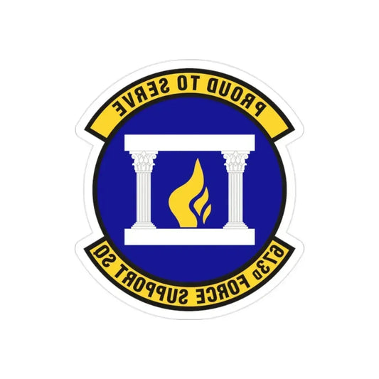 673d Force Support Squadron (U.S. Air Force) REVERSE PRINT Transparent Die-Cut STICKER 2 Inch Die-Cut Transparent - The Sticker Space