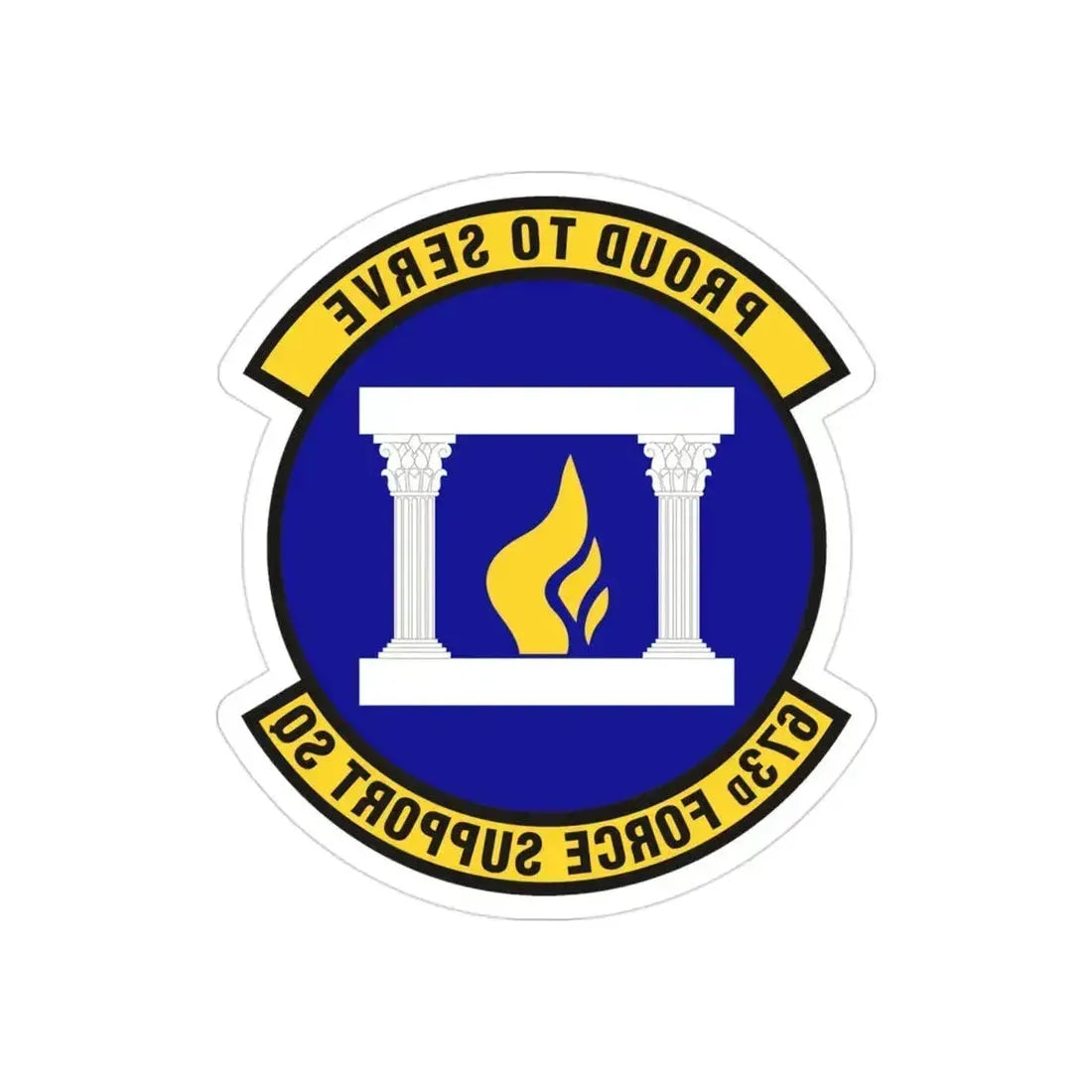 673d Force Support Squadron (U.S. Air Force) REVERSE PRINT Transparent Die-Cut STICKER 3 Inch Die-Cut Transparent - The Sticker Space