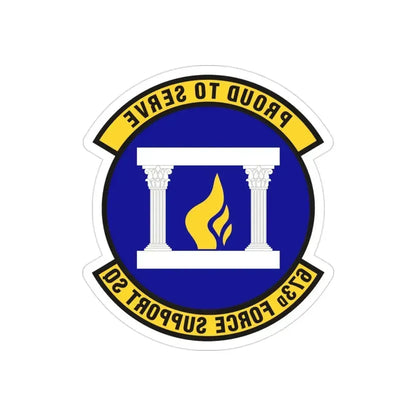 673d Force Support Squadron (U.S. Air Force) REVERSE PRINT Transparent Die-Cut STICKER 3 Inch Die-Cut Transparent - The Sticker Space